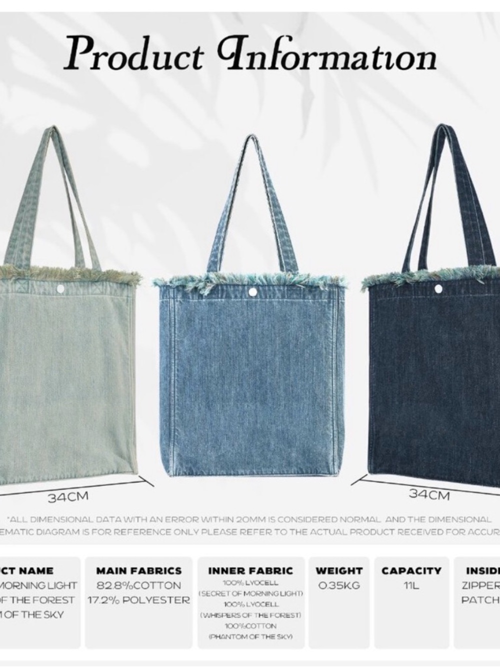 Denim Museum Light Blue Denim Tote Bag - Picture 3 of 8